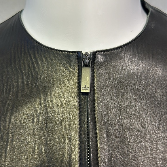 RARE Gucci Tom Ford Era Black Leather Jacket FW 90s - Picture 8 of 11